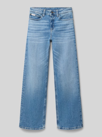 Calvin Klein Jeans Wide fit jeans met logopatch, model 'Authentic' Blauw - 1
