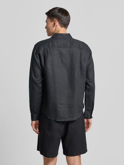 GAP Regular Fit Leinenhemd mit Kentkragen Black 5