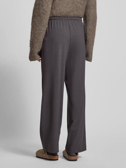 ONLY Baggy fit stoffen broek met elastische band, model 'ISADORA' Antraciet gemêleerd - 5