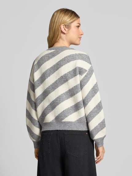 VERO MODA Pullover mit gerippten Abschlüssen Mittelgrau Melange 5
