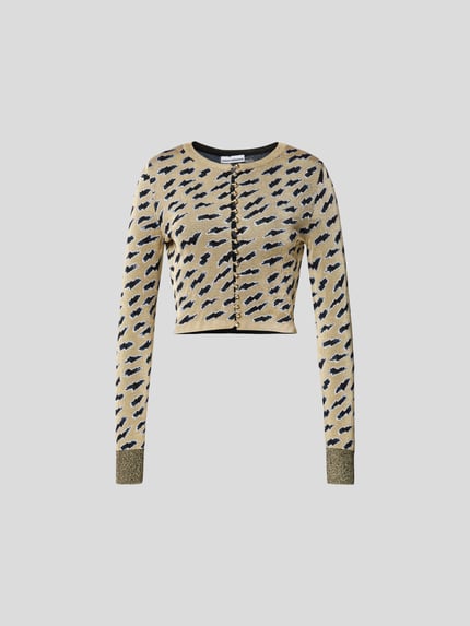 Rabanne cardigan met all-over motief Lichtgeel - 2