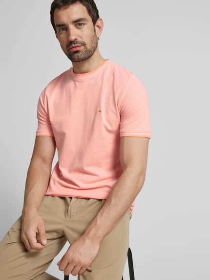 Fynch-Hatton T-shirt met labelstitching Oranje - 3