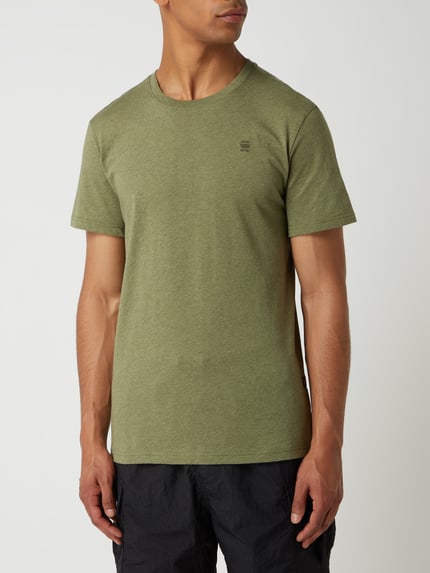 G-Star RAW Regular fit t-shirt van puur katoen Olijfgroen gemêleerd - 4