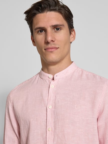 Casual Friday Koszula casualowa o kroju slim fit z lnu model ‘Anton’ Morelowy 3