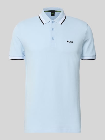 BOSS Green Regular Fit Poloshirt aus reiner Baumwolle Modell 'PADDY' Hellblau 2