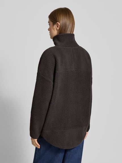 NOISY MAY® Fleecejack met opstaande kraag, model 'COZY' Antraciet - 5