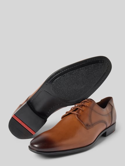 LLOYD Leren derbyschoenen met siernaden, model 'CORE' Cognac - 4