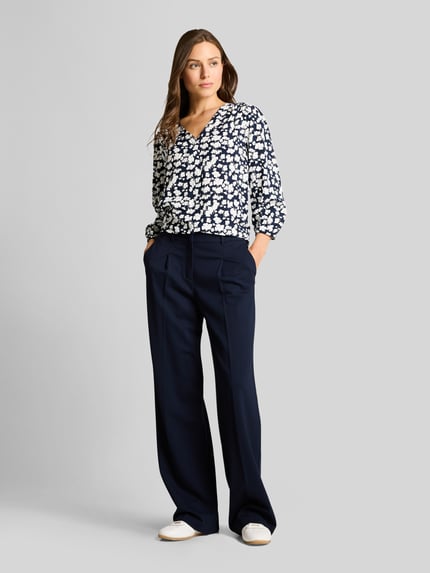 Tom Tailor Relaxed Fit Bluse mit Allover-Muster Dunkelblau 1