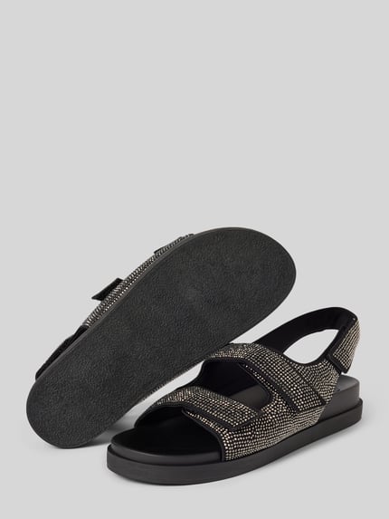 ONLY Sandalen met strass-steentjes, model 'MINNIE' Zwart - 4