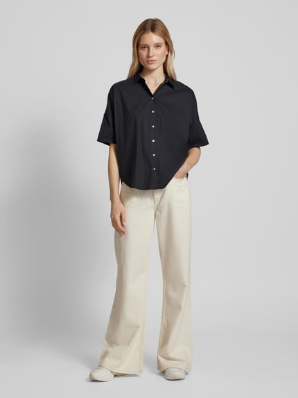 Tonno & Panna Bluse in unifarbenem Design Black 1