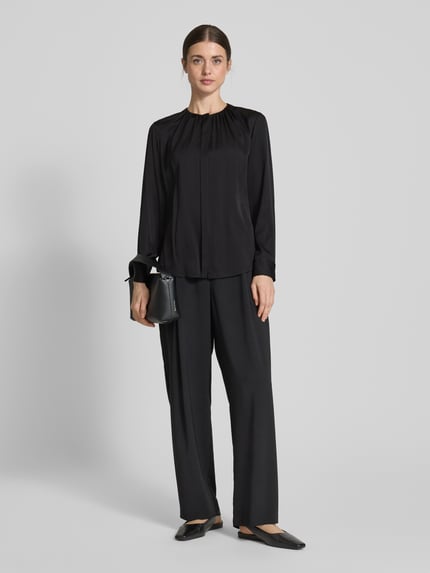 BOSS Bluzka o kroju slim fit z mieszanki jedwabiu model ‘Banorah’ Czarny 1