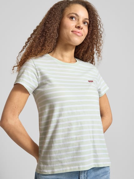 Levi's® regular fit T-shirt van puur katoen model 'PERFECT TEE' Lichtblauw - 3
