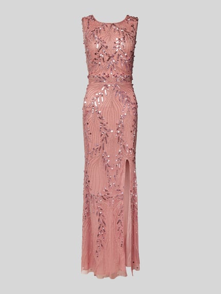 Lace & Beads Abendkleid mit Paillettenbesatz Rose 2