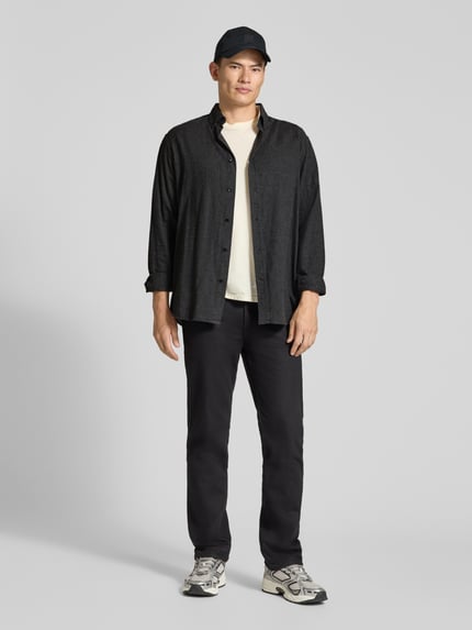 ARMEDANGELS Relaxed Fit Freizeithemd aus reiner Baumwolle Modell 'ARAAMO' Anthrazit Melange 1