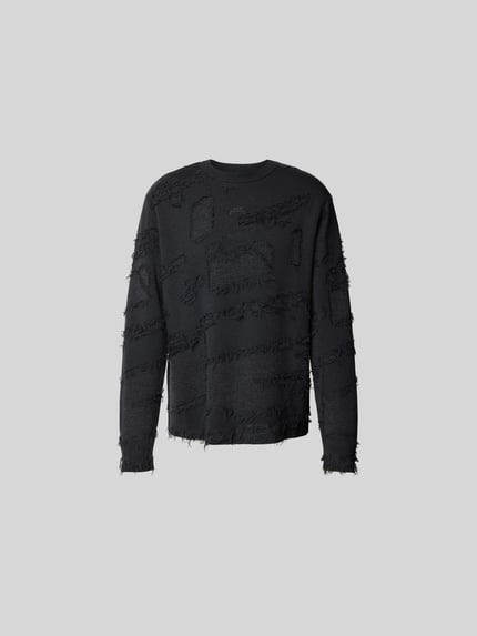 Wollen trui met labelstitching Shop The Look MANNEQUINE