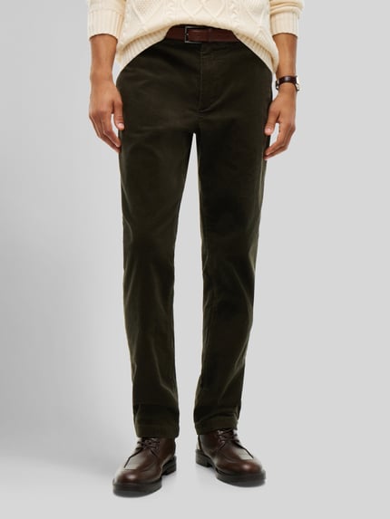Tommy Hilfiger Slim Fit Cordhose aus Baumwoll-Mix Oliv 4