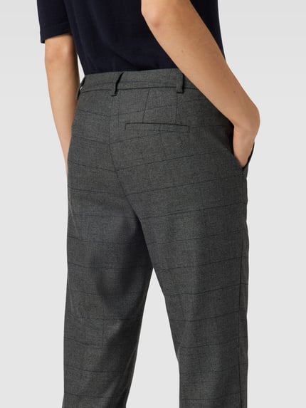 Jake*s Collection Stoffhose mit Gitterkaro Anthrazit 3