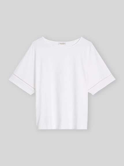 Marc O'Polo Relaxed Fit T-Shirts aus Baumwoll-Mix Weiss 2