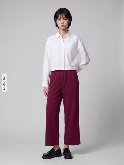Tom Tailor Loose Fit Sweatpants mit Viskose-Anteil Bordeaux 1