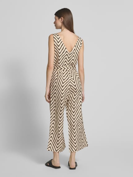 Tom Tailor Regular Fit Jumpsuit aus Leinen-Viskose-Mix Beige 5