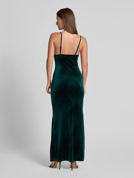 Lipsy Abendkleid mit Spaghettiträgern Dunkelgruen 5