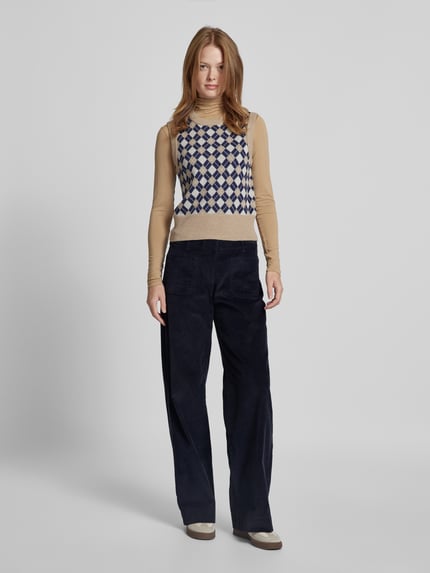 Brax Stoffen broek met steekzakken, model 'Maine' Marineblauw - 1