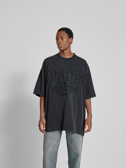 VETEMENTS oversized t-shirt in used-look Donkergrijs - 4