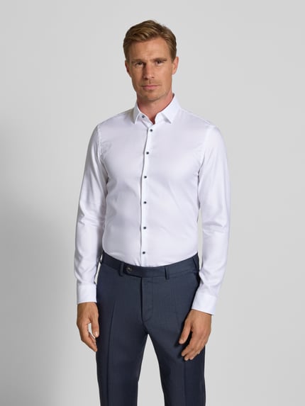 Jake*s Super Slim Fit Business-Hemd mit Kentkragen Weiss 4