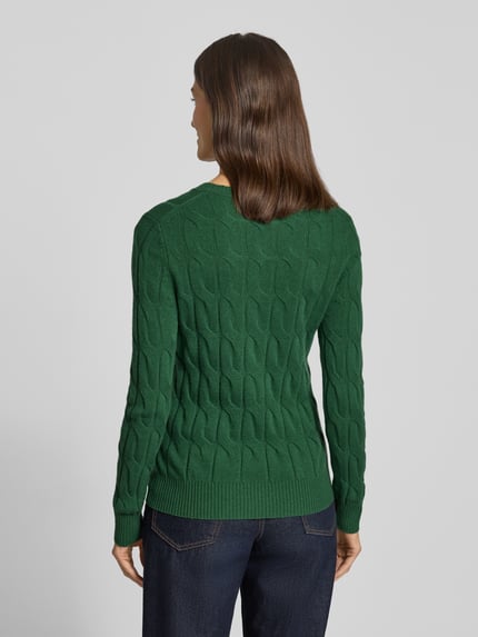 Tommy Hilfiger Sweter z dzianiny o kroju regular fit z czystej wełny Zielony 5