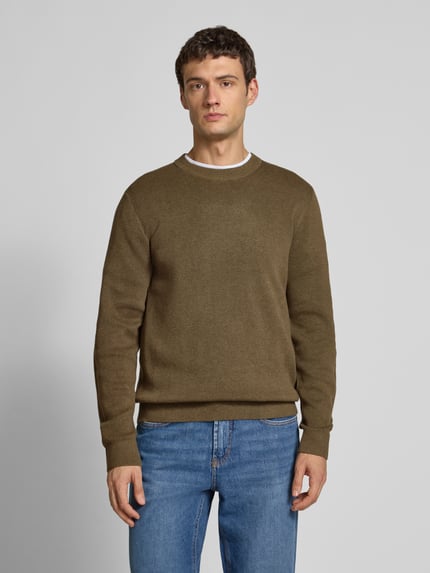 JACK & JONES Premium Gebreide pullover met ronde hals, model 'MILANO' Kaki - 4