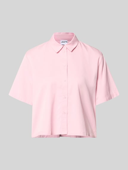 Produktfoto, Boxy Fit Bluse aus Lyocell-Baumwoll-Mix von Jake*s Casual in lichtroze met overhemdkraag en knoopsluiting, dames, ruglengte 55 cm, mouwlengte 25 cm, maat 36