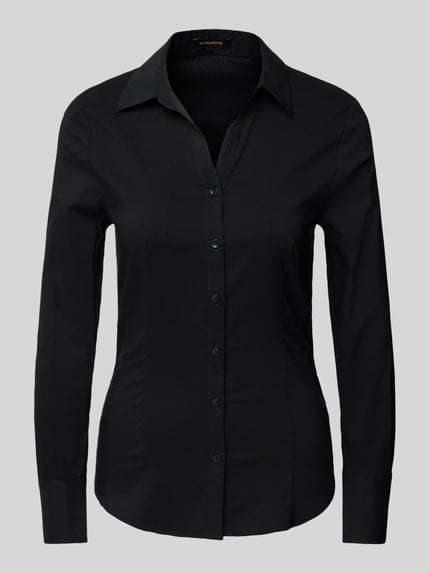 MORE & MORE Hemdbluse mit Label-Stitching Black 2