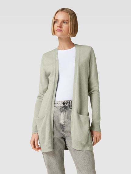 VILA Strickcardigan mit Eingrifftaschen Modell 'VIRIL' Khaki Melange 4