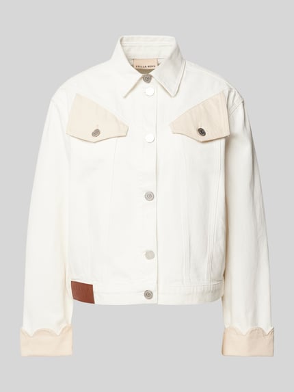 STELLA NOVA Jeansjack met paspelzakken op de borst Offwhite - 2