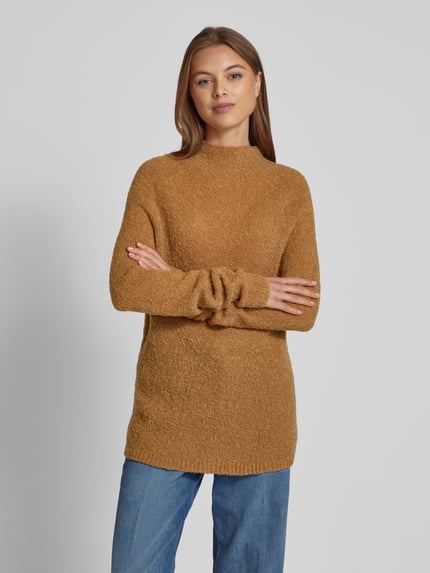 Brax Gebreide pullover met opstaande kraag, model 'Lea' Beige - 4