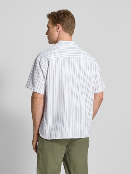 JACK & JONES Premium Regular Fit Freizeithemd aus Baumwoll-Mix mit Leinen-Anteil Modell 'MONTANA' Oliv 5