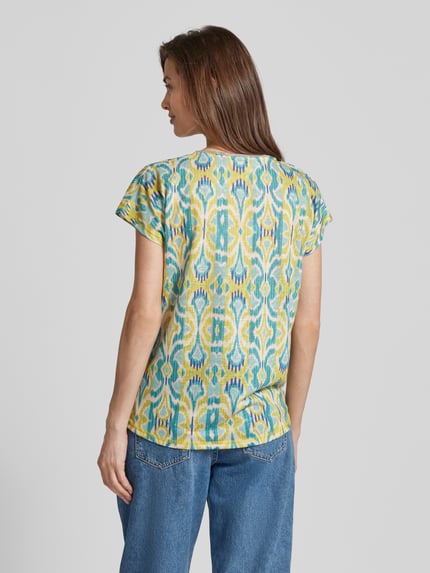 Christian Berg Woman T-Shirt mit Allover-Muster und V-Ausschnitt Apfel 5