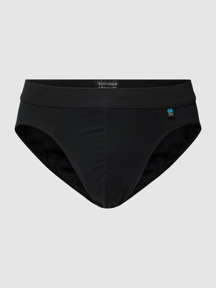 SCHIESSER Slip mit Teilungsnähten Modell 'Long Life Cotton Export' Black 2