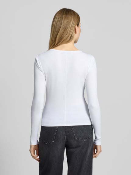 GAP Longsleeve mit Label-Stitching Weiss 5