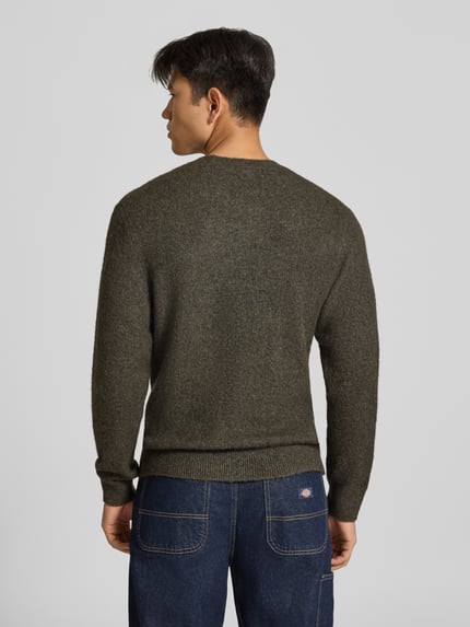 Carhartt Work In Progress Strickpullover mit Logo-Stitching Modell 'CURTIS' Khaki 5