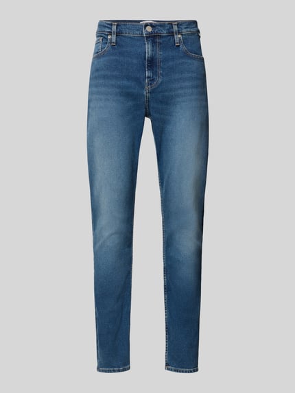 Productfoto, blauwe tapered jeans van katoen-lyocellmix, Tapered Fit Jeans aus Baumwoll-Lyocell-Mix Modell 'AARJO TARPA' van ARMEDANGELS, heren jeans
