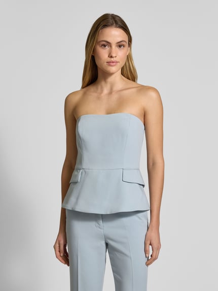INFLUENCER'S CHOICE BY P&C* Top bluzkowy o kroju slim fit z zamkiem błyskawicznym z tyłu Jasnoniebieski 4