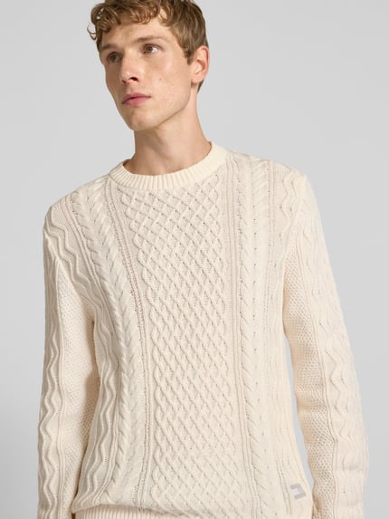 Tommy Jeans Regular Fit Strickpullover aus reiner Baumwolle Offwhite 3
