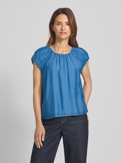 Christian Berg Woman Selection Regular Fit Bluse mit Rundhalsausschnitt Blau 4