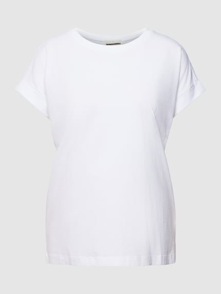 ARMEDANGELS T-shirt met geribde ronde hals, model 'IDAARA' Wit - 2