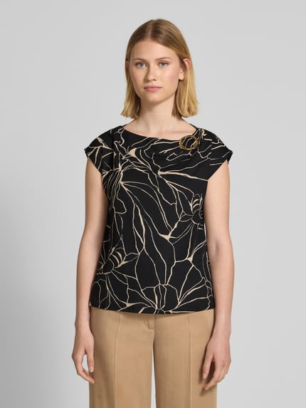s.Oliver BLACK LABEL T-shirt o kroju relaxed fit z detalem biżuteryjnym Czarny 4