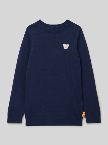 Steiff Gebreide pullover met kasjmier Marineblauw - 1