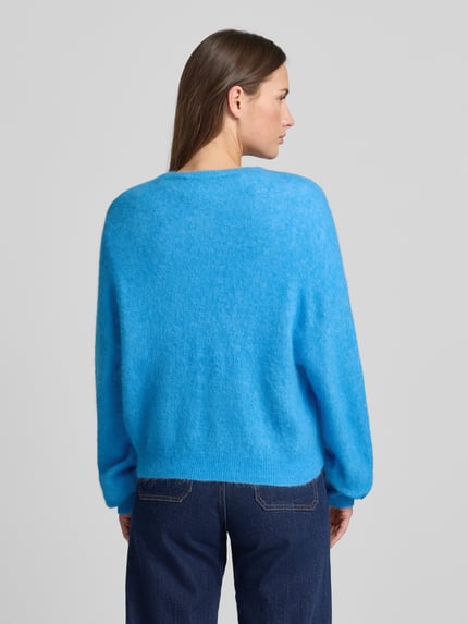 Gestuz Oversized gebreid jack met ritssluiting model 'sasi' Lichtblauw - 5