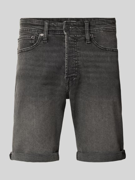 JACK & JONES Regular Fit Jeansshorts mit Umschlag Modell 'RICK' Anthrazit 2