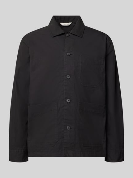Selected koszula casualowa o kroju regular fit z mieszanki bawełny model 'MOTTO' Czarny 2